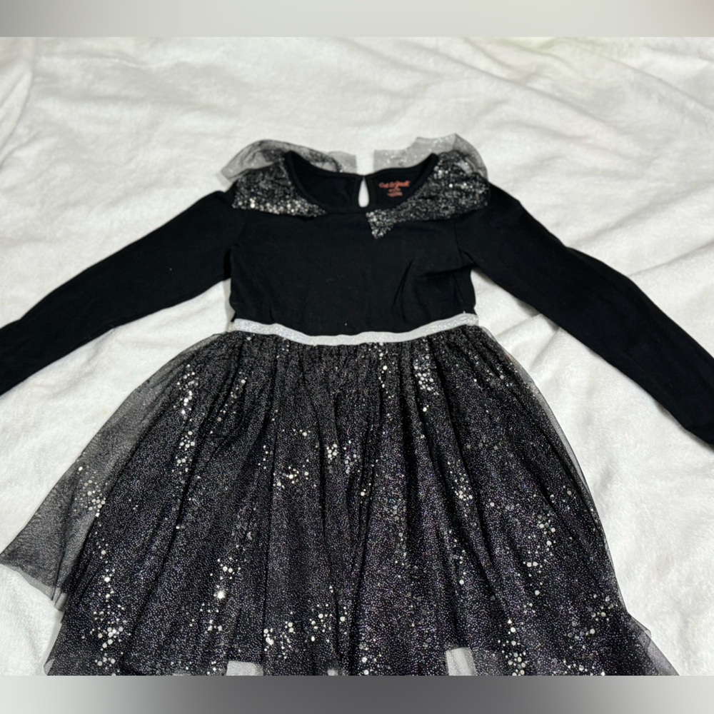 Cat and Jack Black and Silver Sparkle Dress girls size medium 8